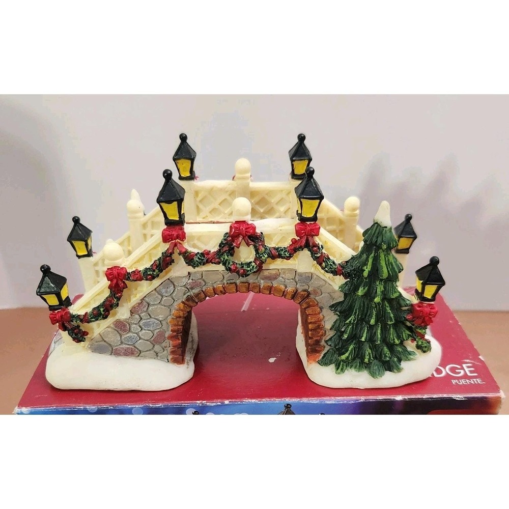 Vintage 1990s Walmart Holiday Christmas Village Bridge Dept. 18